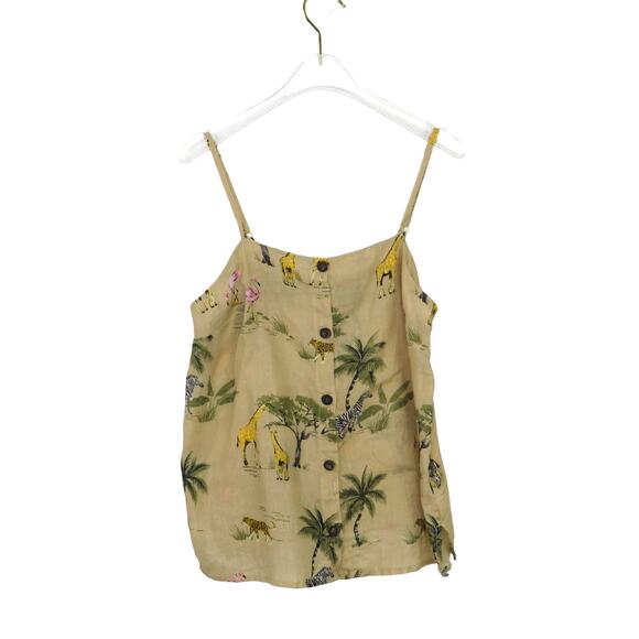 Old Navy Safari Cami Top Tank with Giraffes, Flamingo, Zebra, Flamingo Small - Picture 2 of 7